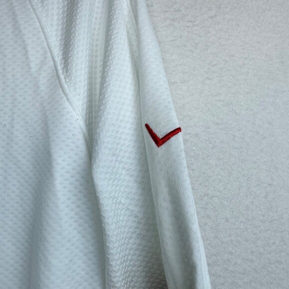 Land's End Verizon White Quarter Zip Pullover Mens Small Casual Workwear Light - Picture 6 of 11